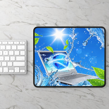 Frutiger Aero Y2K Blue Water & Earth Laptop Mouse Pad